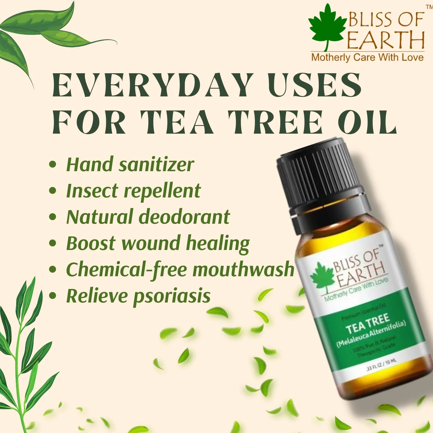 Tea Tree Green & Peppermint Essential Oils Combo (10ml) for Mosquito & Bug Repelling (Pack of 2) - Image 7