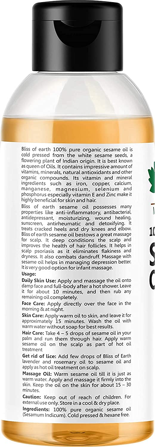 Certified Organic Sesame Oil & Wildcrafted Apricot Oil 100ml - Image 6