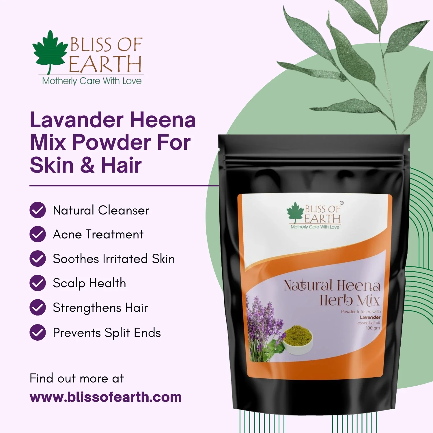 Natural Lavender Herbal Henna Powder - Image 4