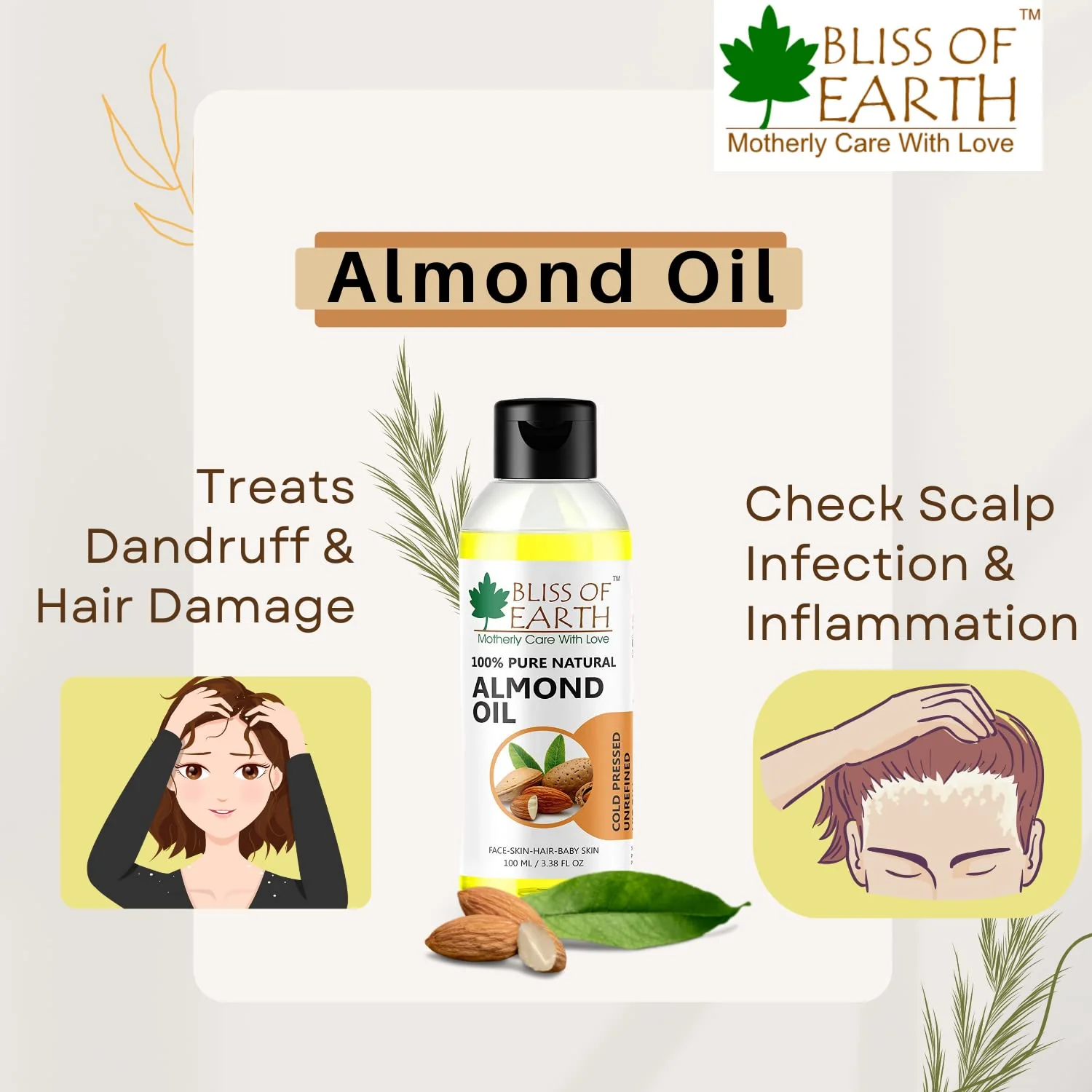 Bliss of Earth 100% Natural Pure Sweet Almond Oil 100ML - Image 5